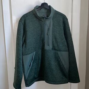 REEL LIFE Green 1/4 Zip Barrel Curl Fleece-M